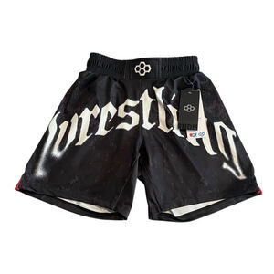 Rudis Gothic Wrestling Shorts Men's Size Large Black White Sublimated Athletic